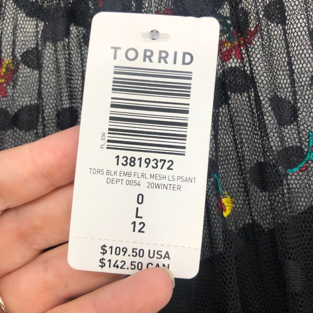 torrid Black Sheer Midi Dress with Colorful Floral Embroidery - Picture 11 of 16